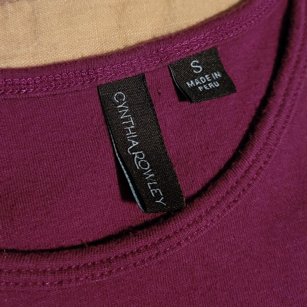 Cynthia Rowley Tank Purple Scoop Neck Small - Picture 3 of 4